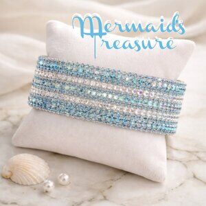"Mermaid's Treasure" 10 Rhinestone Stacking Stack Bracelets – Sparkle